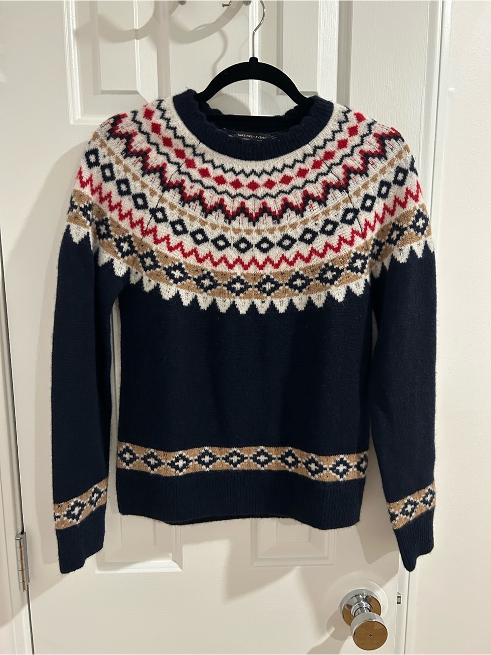 Saks Fifth Avenue Cashmere Fair Isle Sweater XS
